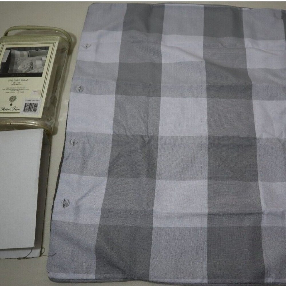 NEW - Lot of 2 ROSE TREE Euro Shams Julianne Polyester Grey MSRP $180 - Picture 5 of 7